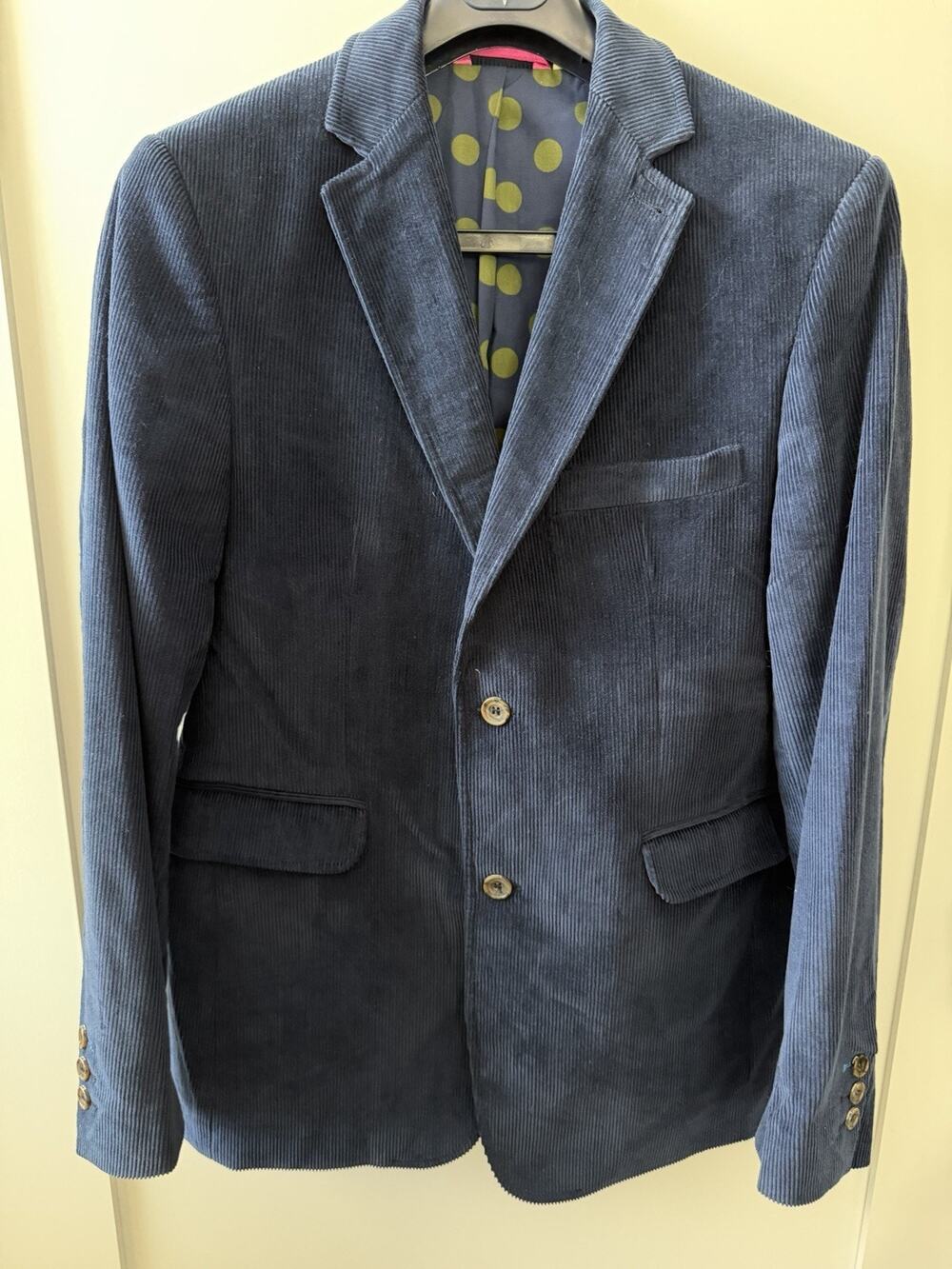 Boden Brompton Fit Corduroy Sport Coat Blazer Men’s 40R Navy Blue 100% Cotton